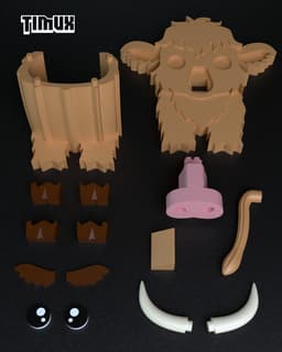 HIGHLAND COW GLASSES HOLDER 3d model