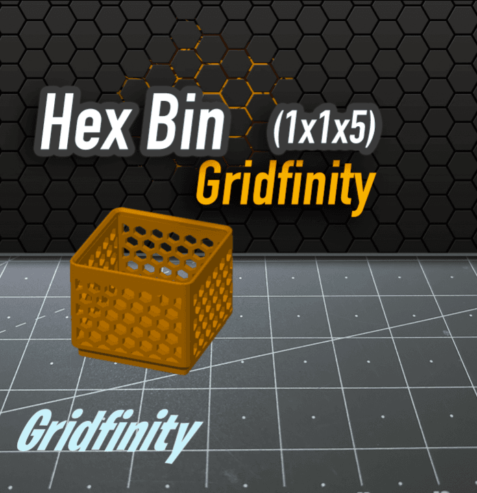 Hex Bin Gridfinity 1x1x5 3d model