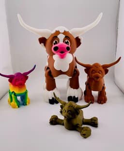 Longhorn Cow Flexi 3d model