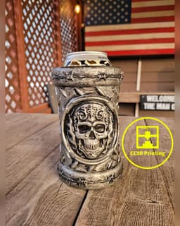 Flaming Skull Can Koozie - No Handle - Tallboy and 12 ounce 3d model