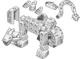 PrintABlok Lion Articulated Robot Construction Toy 3d model