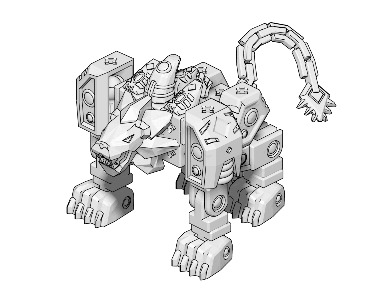 PrintABlok Lion Articulated Robot Construction Toy 3d model