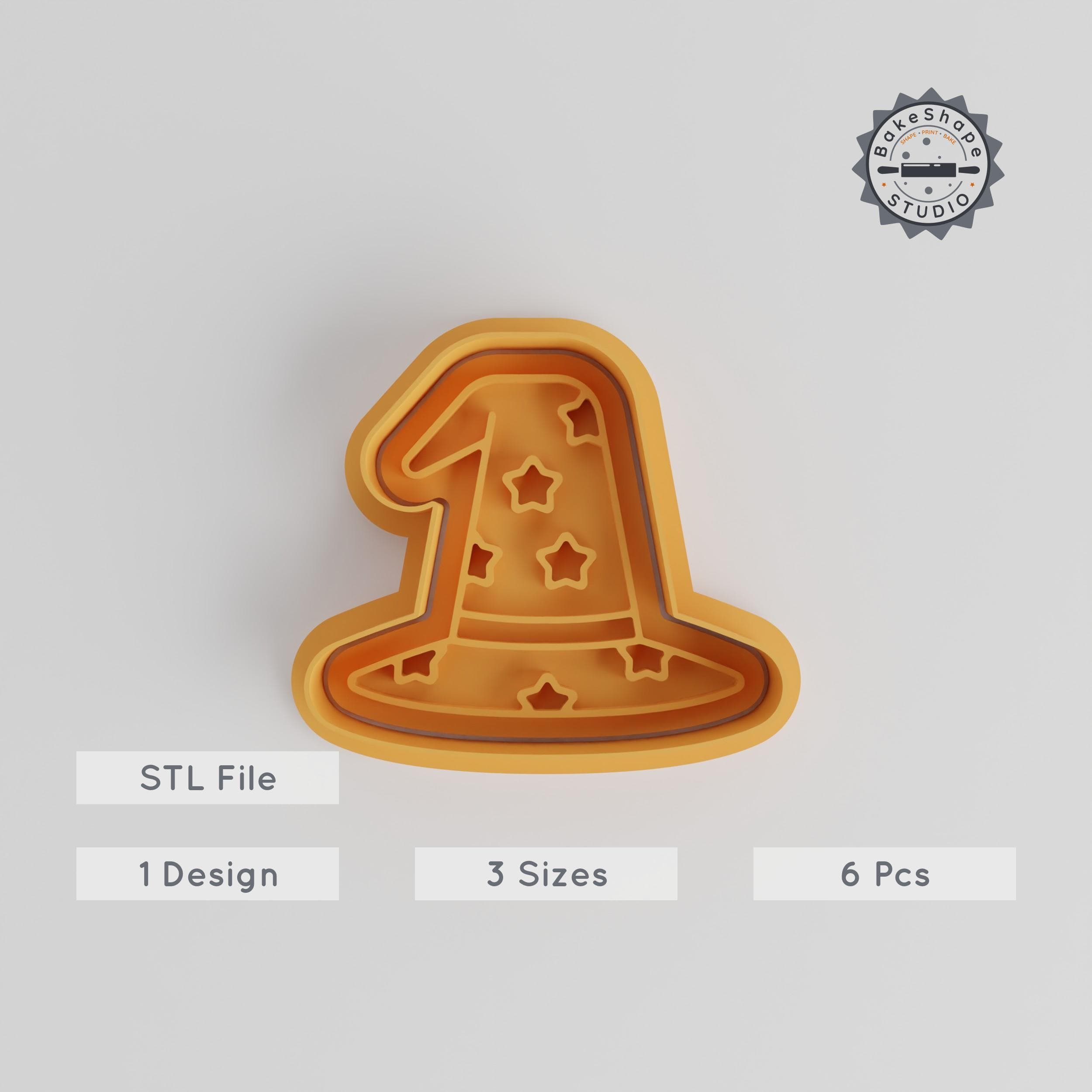 Wizard Hat Shape Cutter & Stamp Set, Perfect for Cookies & Fondant, Includes 6 Pieces, S/M/L Sizes, Ideal for Fantasy & Mythical Themes PRODUCT_3458 3d model