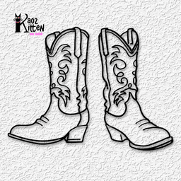 cowboy boots wall art country western decor 3d model