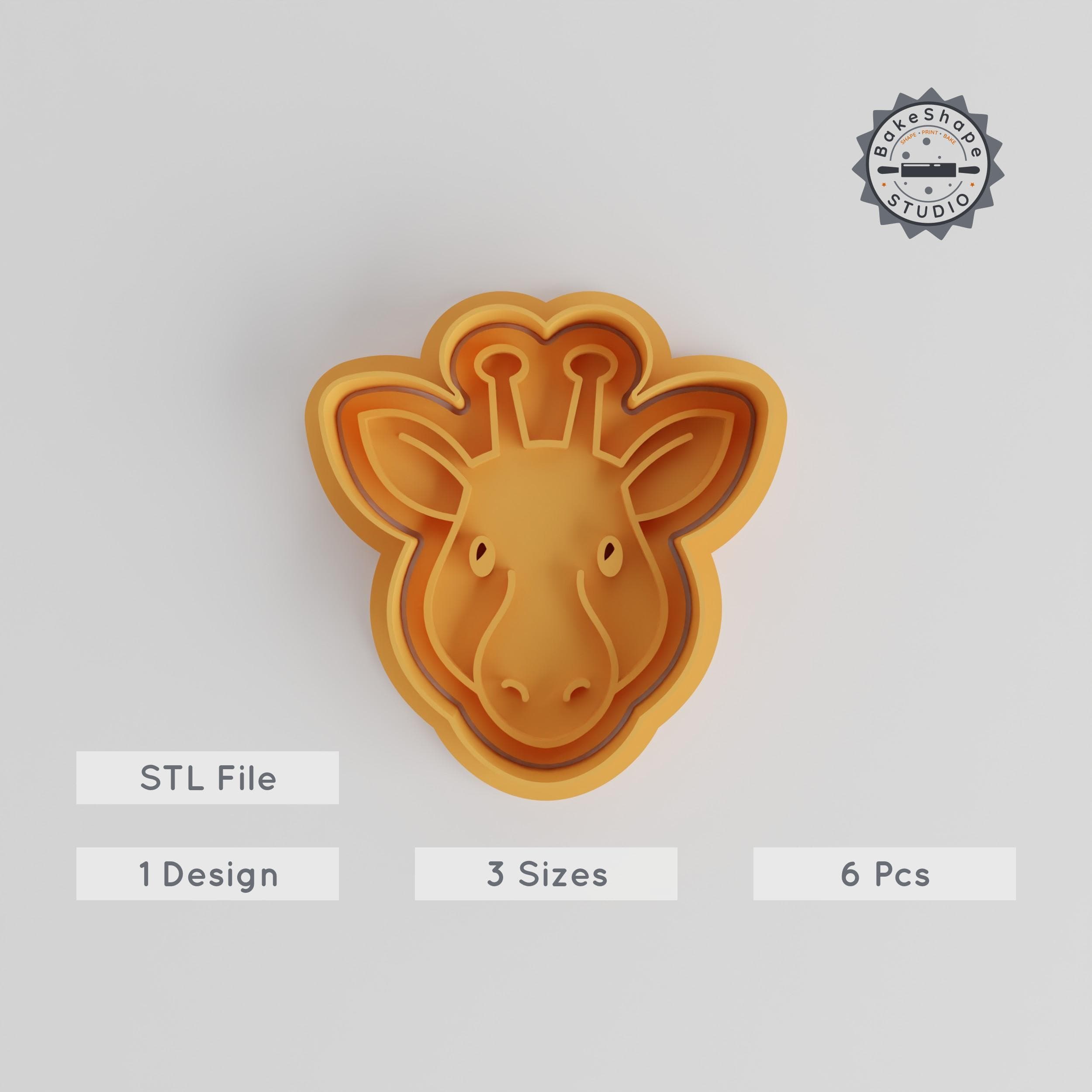 Giraffe Cookie Cutter & Stamp Set, Safari Tall Wildlife Design, Perfect for Fondant, 6 Pieces, 3 Sizes (S/M/L) PRODUCT_5558 3d model