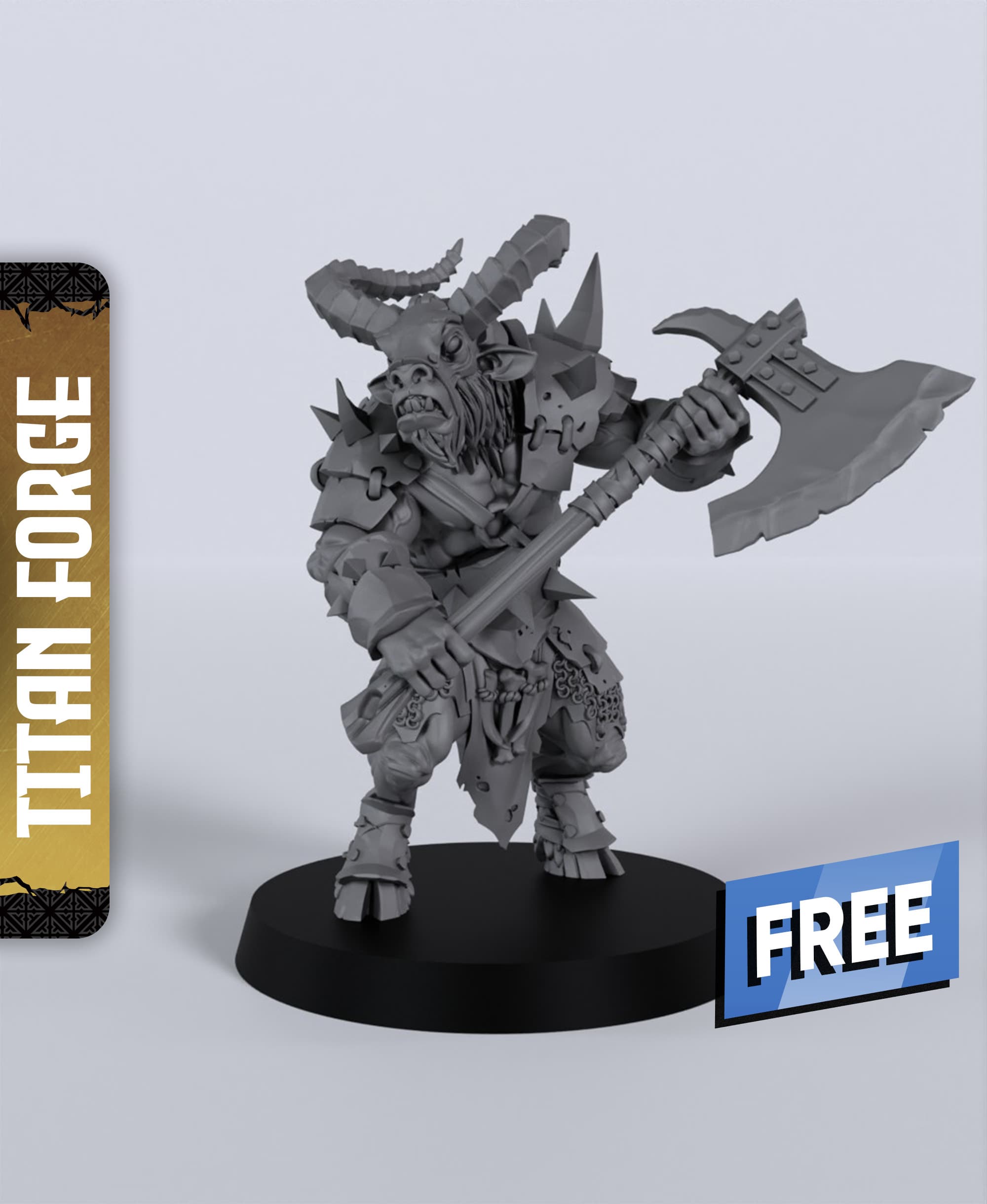 Beast Warrior 2H - With Free Dragon - 5e DnD Inspired for RPG and Wargamers 3d model