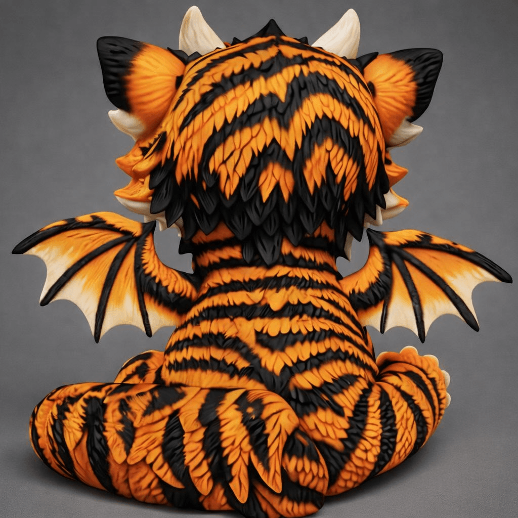 Cute Baby Tiger Dragon Chibi 3d model