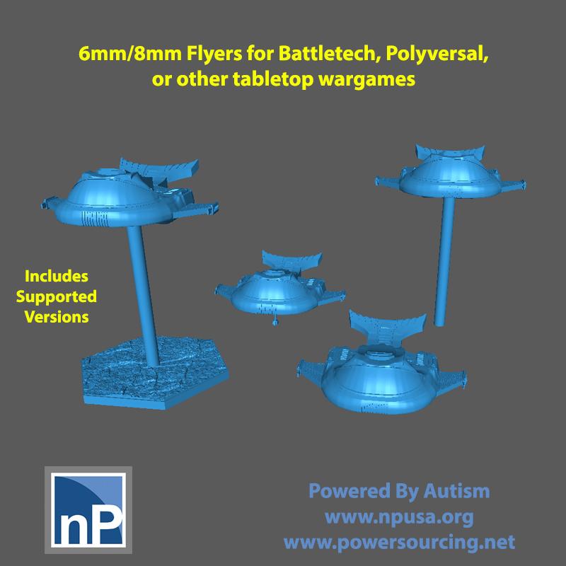 Battletech - Polyversal (6mm-8mm) Flyer 3d model