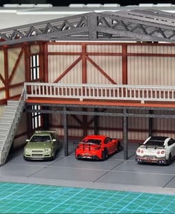 1/64 Scale Garage Diorama for Hot Wheels Display 3d model