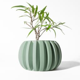 The Jone Planter Pot with Drainage Tray & Stand: Modern and Unique Home Decor for Plants 3d model