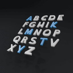 Dyslexia-friendly letters (30 mm) 3d model