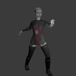 Cartoon style female dark Force user 3d model