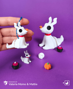 Zero Dog Flexi Articulated, Toy Keychain (The Nightmare Before Christmas Saga), Halloween 3d model