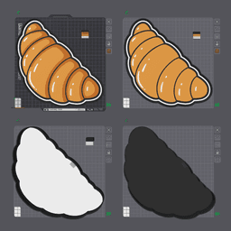 Croissant Lightbox LED Lamp 3d model