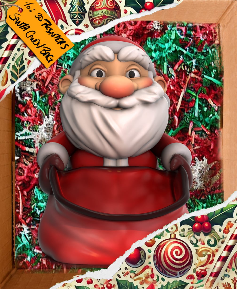 Santa Christmas Candy Bowl 3d model