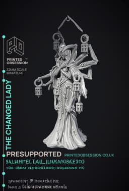 The Changed Lady - Boss Cryptid - Cryptids of the Darkwoods - PRESUPPORTED - Illustrated and Stats - 3d model