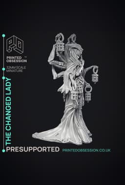 The Changed Lady - Boss Cryptid - Cryptids of the Darkwoods - PRESUPPORTED - Illustrated and Stats - 3d model