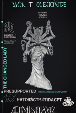 The Changed Lady - Boss Cryptid - Cryptids of the Darkwoods - PRESUPPORTED - Illustrated and Stats - 3d model