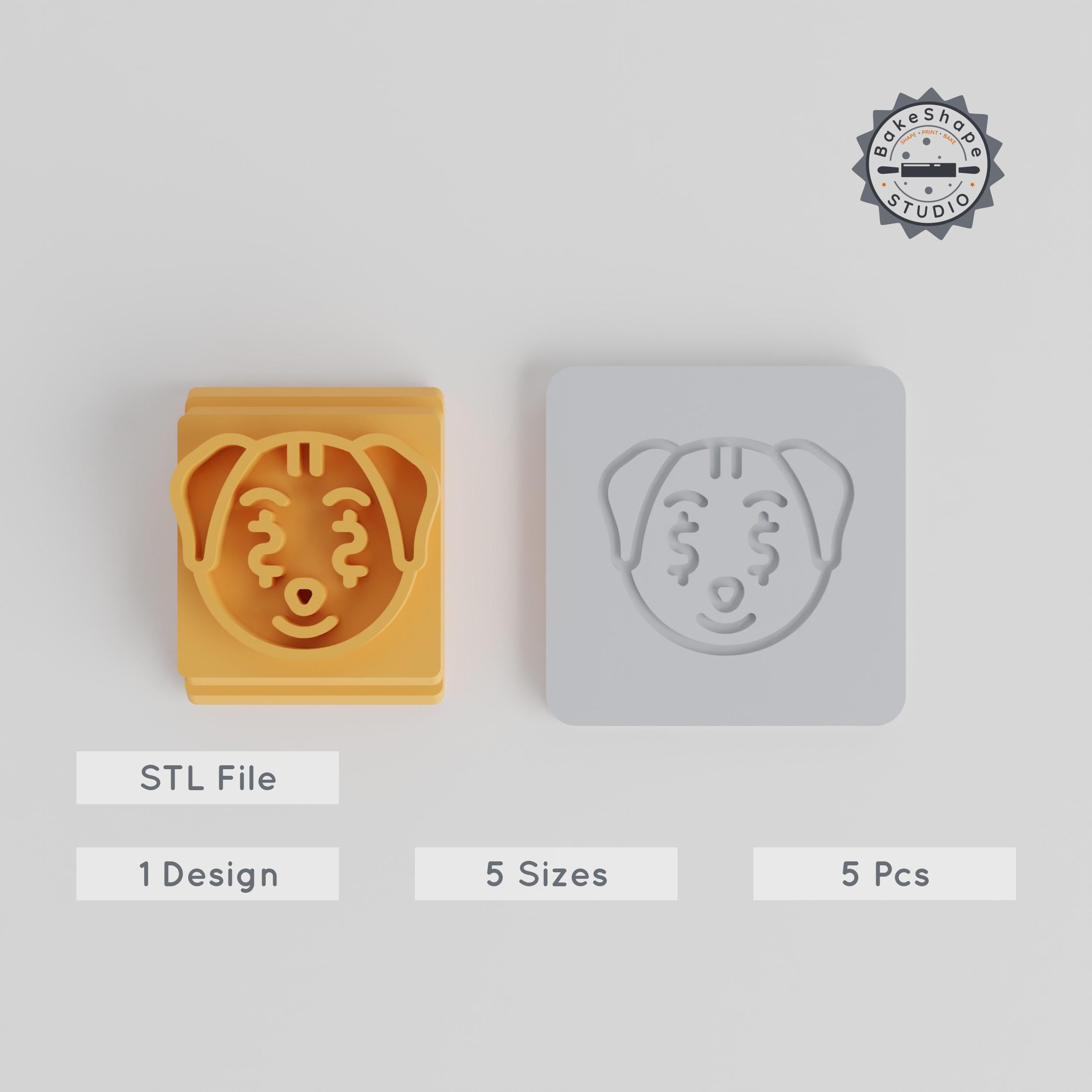 Rich Design Stamp Tile, 5 Size Set, Perfect for Clay & Fondant, Animal Motif PRODUCT_2654 3d model