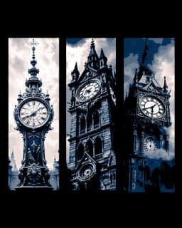 Gothic Clock Towers set of Bookmarks 3d model