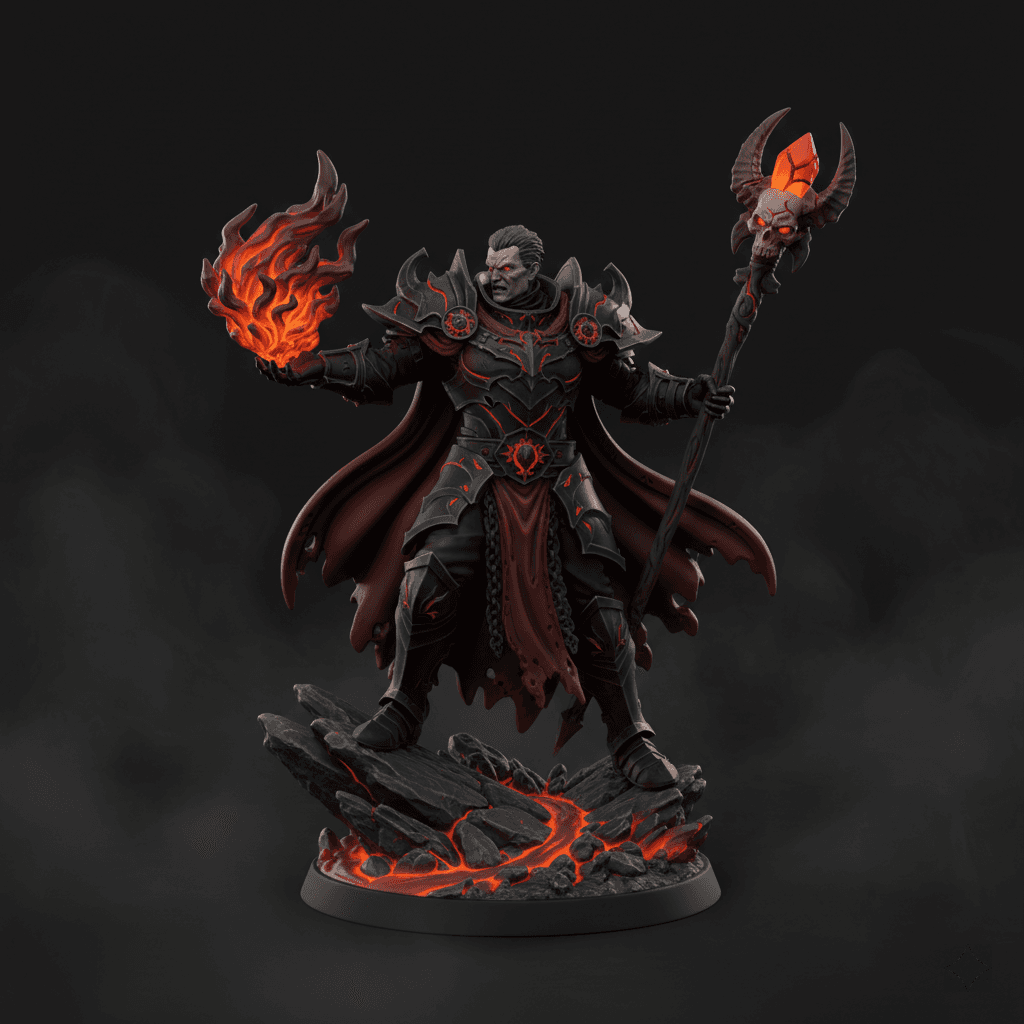 Fire Sorcerer Volcanic Eruption Printable STL Design 3d model