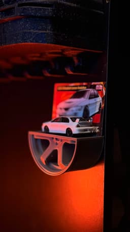 Mini Wheel Shelf – TE37 Inspired | 1:64 Scale Car Holder 3d model