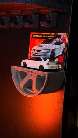 Mini Wheel Shelf – TE37 Inspired | 1:64 Scale Car Holder 3d model