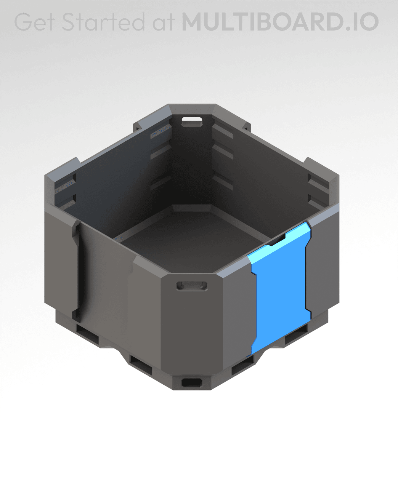 0.5 LU Bin Fit - II Cover Locked Lite Rail - (1 MU Rail) 3d model