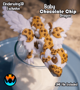 Baby Chocolate Chip Cookie Dragon 3d model