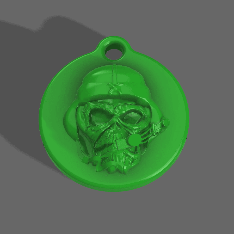 Skull Pilot Keychain 3d model