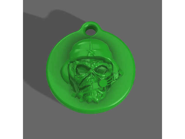 Skull Pilot Keychain 3d model