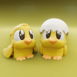 Poussin the Chick – Flexi Fidget Chick – 3DPAW 3d model