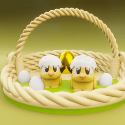 Poussin the Chick – Flexi Fidget Chick – 3DPAW 3d model