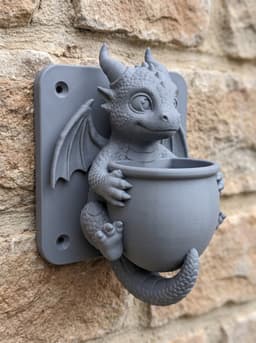 Baby Dragon Wall Planter | STL for 3D Printing 3d model