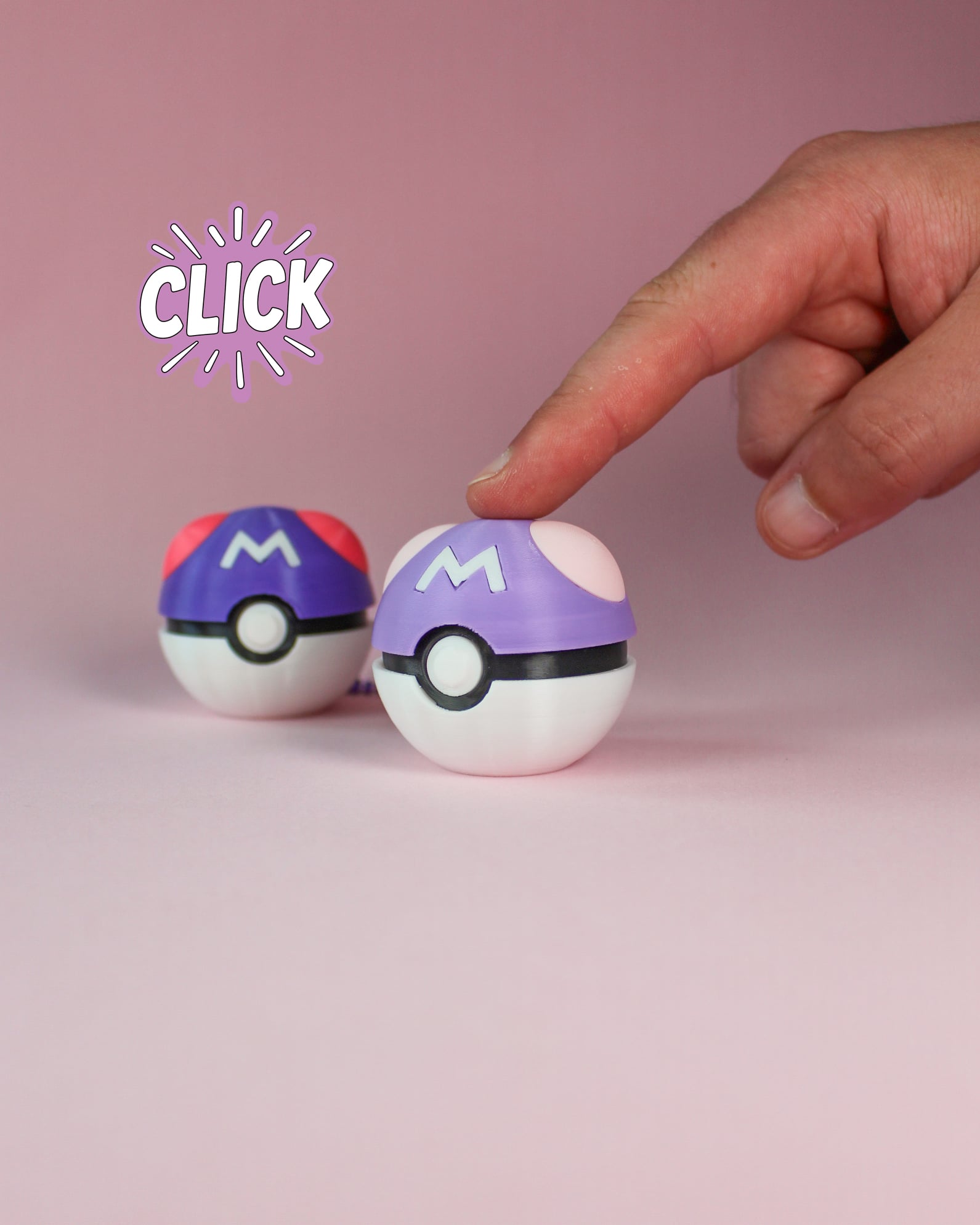 Master Ball Fidget Clicker Keychain 3d model