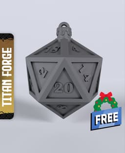 D20 Bauble - With Free Dragon - 5e DnD Inspired for RPG and Wargamers 3d model