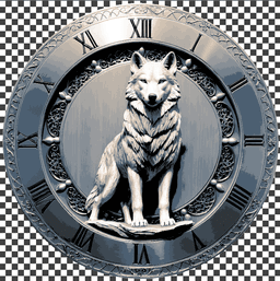 Majestic Wolf Clock Face - Great Christmas Gift - Happy Friday! 3d model