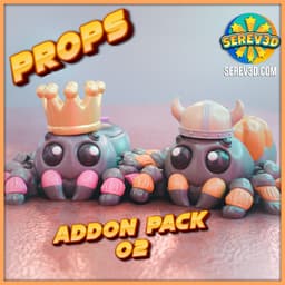 Serev3D Props Addon Pack 02 - Medieval Edition (Ghosts, Spiders & Minis, STL/3MF, No Supports) 3d model