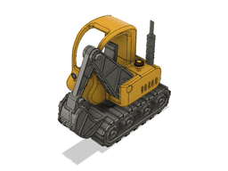 Yellow Excavator with Movements 3d model
