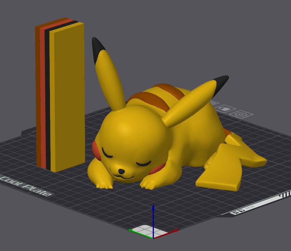 Pikachu Sleeping - 3MF Colour Print - Pokemon - Fan Art 3d model