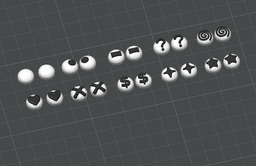 Serev3D Printable Craft Eyes - Funky Edition, Cabochon Glass Eye Replacement 3D Model STL/3MF 3d model