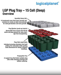 Deep Cell Plug Tray – 5×3 Modular Seed Starter System 3d model