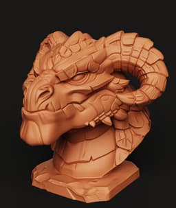 Magma Dragon Bust | Hellish Dragon Statue | Fantasy Monster Sculpture 3d model