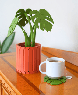 Monstera Coaster Set - Coaster Set End Table - Gen 2 3d model