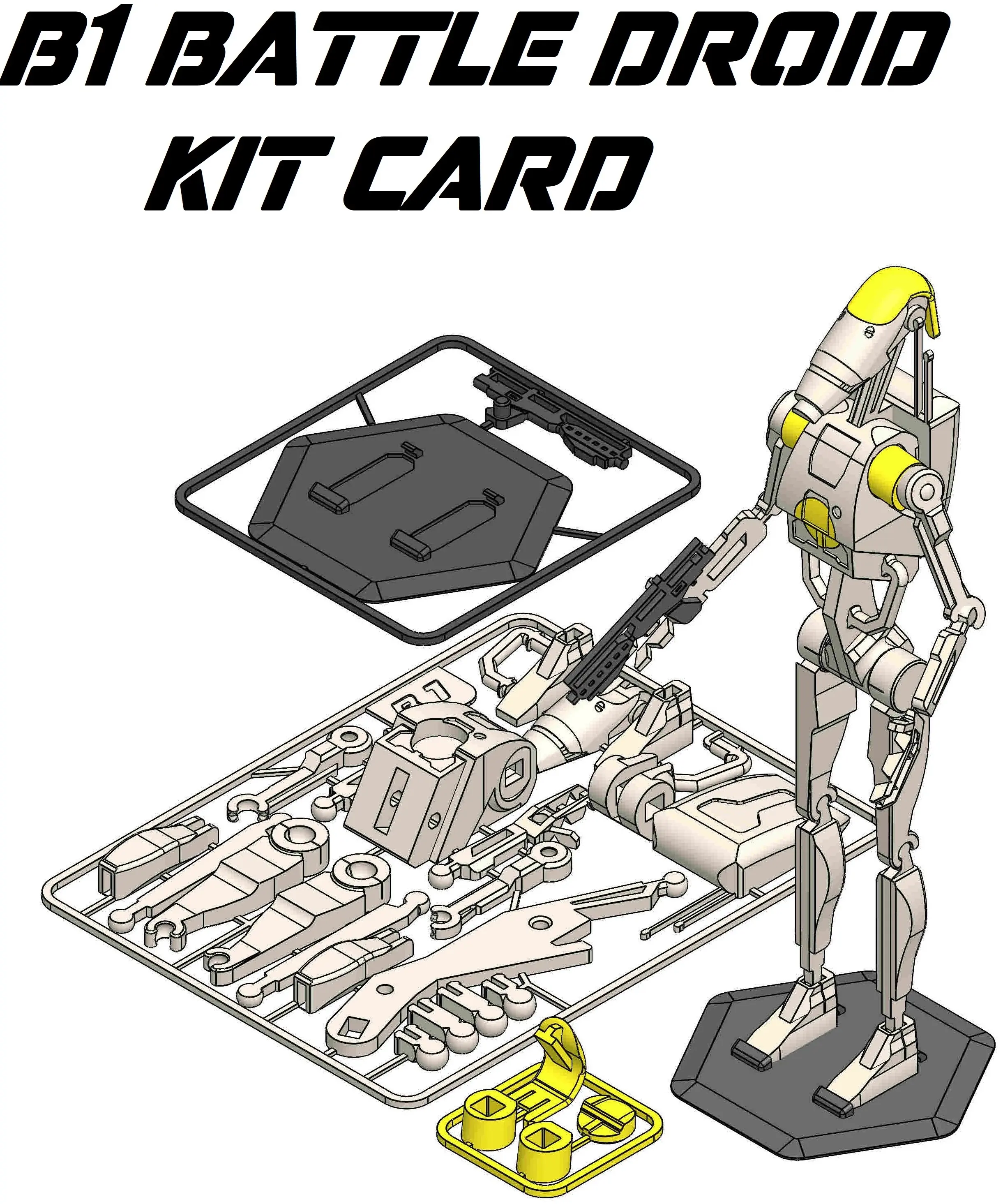 Star Wars B1 Battle Droid 2.0 Kit Card 3d model
