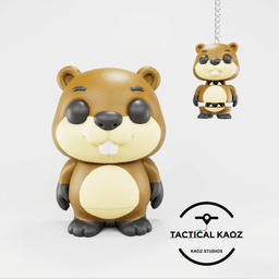 Flexy Beaver Figurine + Keychain 3d model