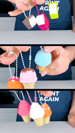 Frozen Clickers – Full Set of Ice Cream Keychains 3d model