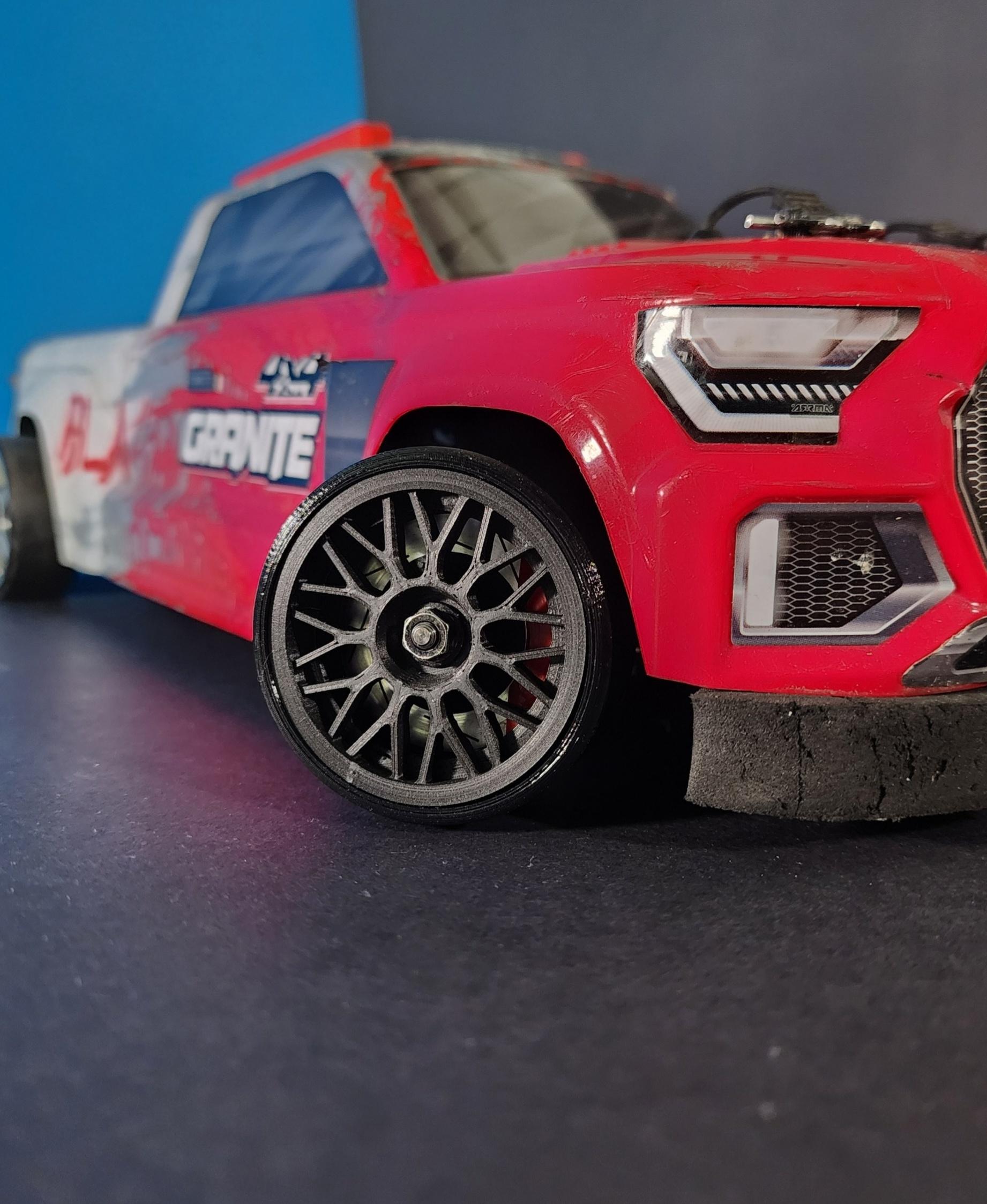Multispoke RC Drift Rims - Grip and Drift Tires 3d model