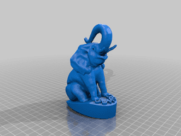 Elephant Sitting on Stand (No Support) Pen Holder 3d model