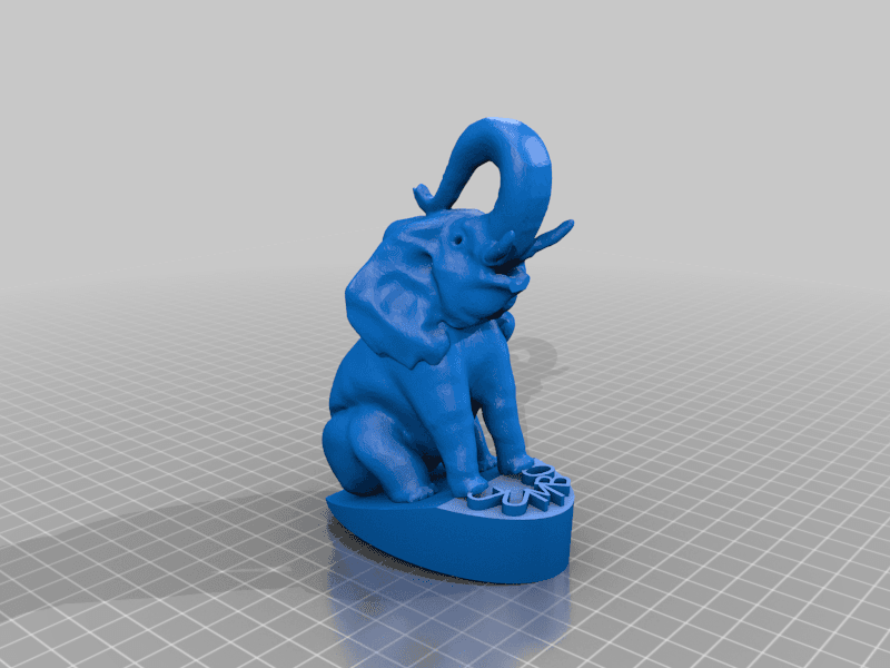 Elephant Sitting on Stand (No Support) Pen Holder 3d model